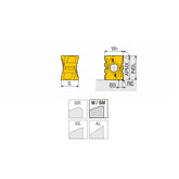 ANHX 11/16 R-SM Chip splitter double-sided ground inserts with 4 helical cutting edges for general machining & 3 splitting grooves on one side & 2 splitting grooves on the opposite in 90° shoulders - Big-tools Industrial Supply Tools for Metal Cutting